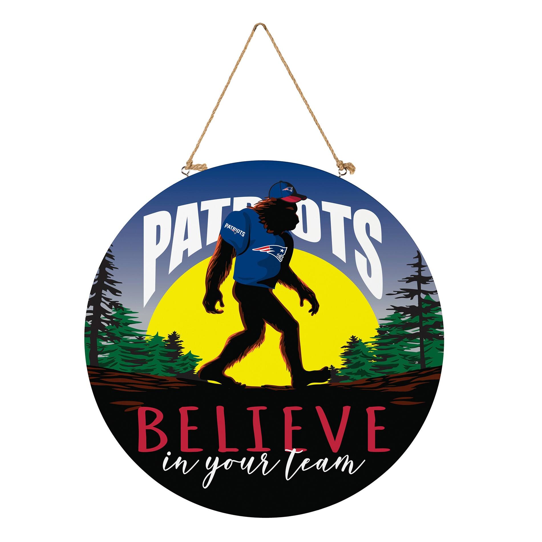 18" Bigfoot "Believe in Yourself" Team Logo Wood Round Door Sign