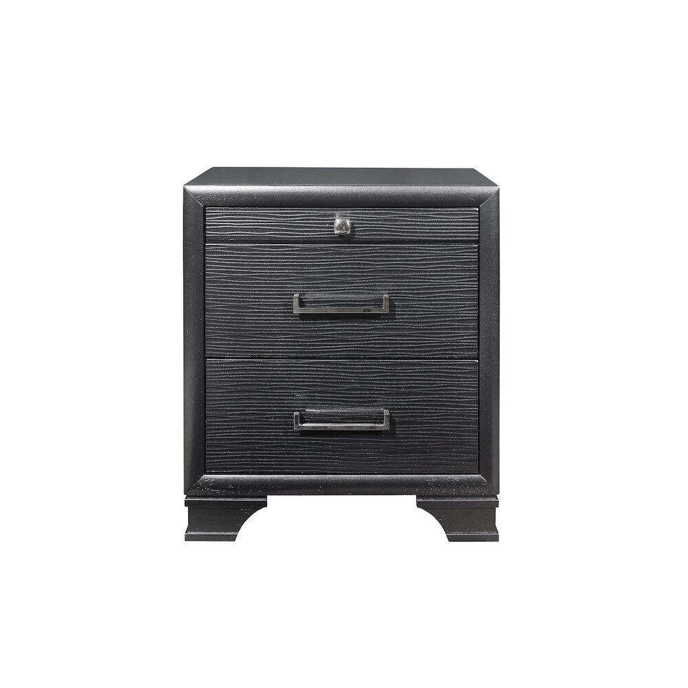 Global Furniture USA - Transitional Glam Jordyn Grey Nightstand, Grey - Gray