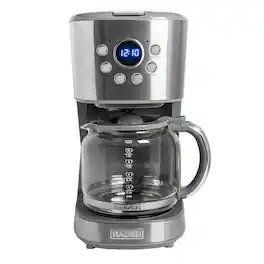 Haden - 12 Cup Programmable Drip Coffee Maker with Timer, Stainless Steel/Chrome - Stainless Steel / Chrome
