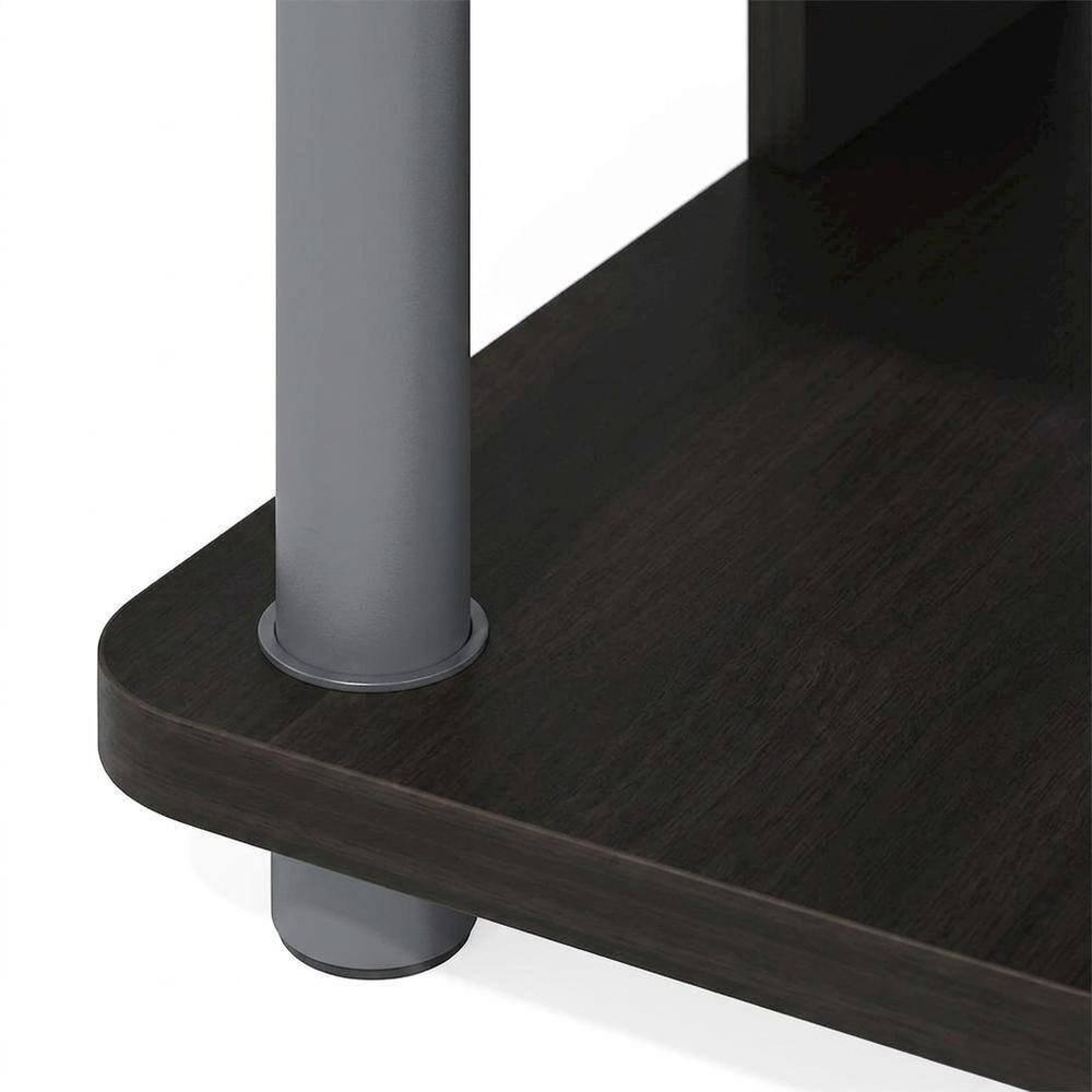 Alt View 2. FurniFact - Espresso 4-Tier TV Stand, Easy Assembly, Composite Wood Construction - Brown Black.