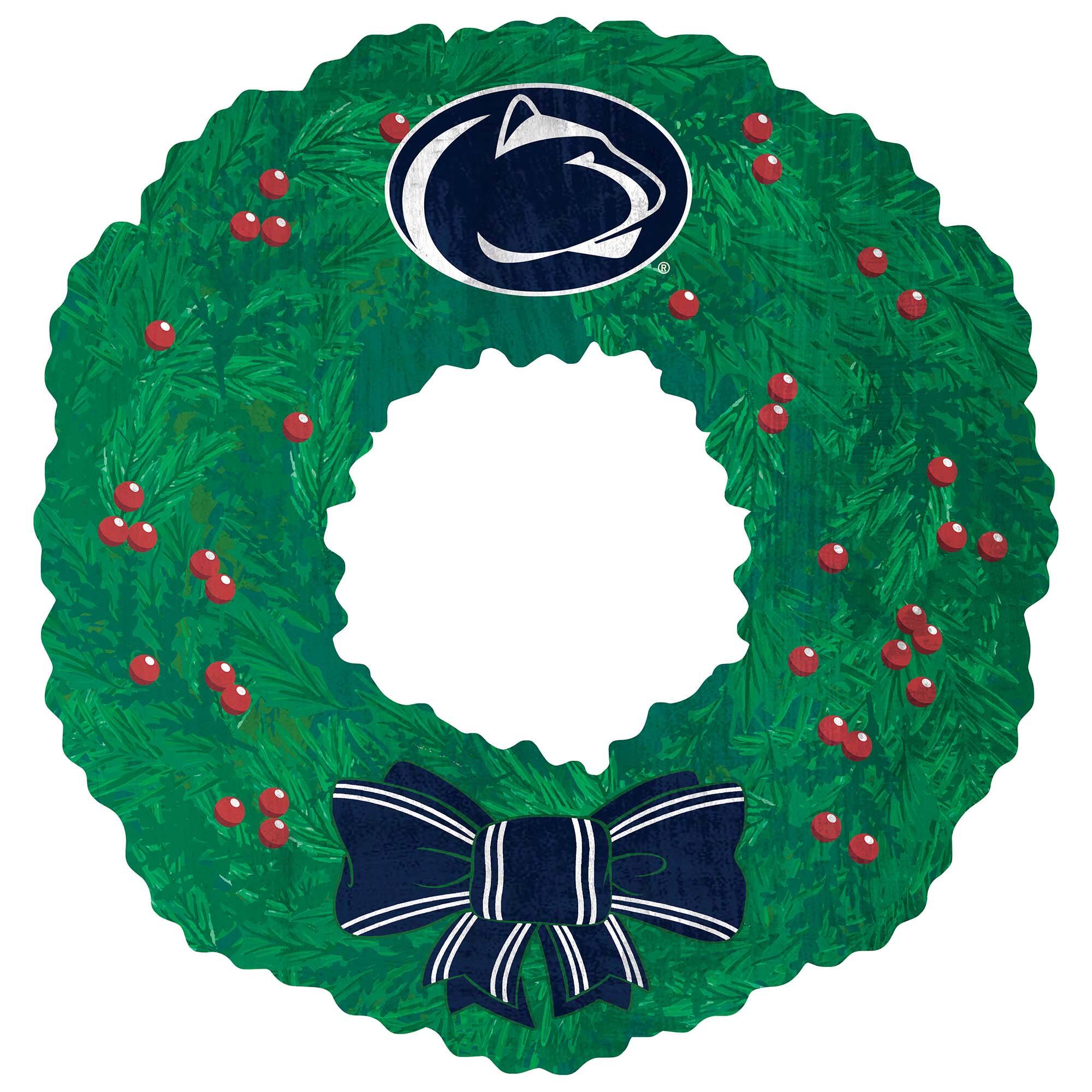 Front. Fan Creations - Penn State Nittany Lions 16'' Team Wreath Sign - Green.