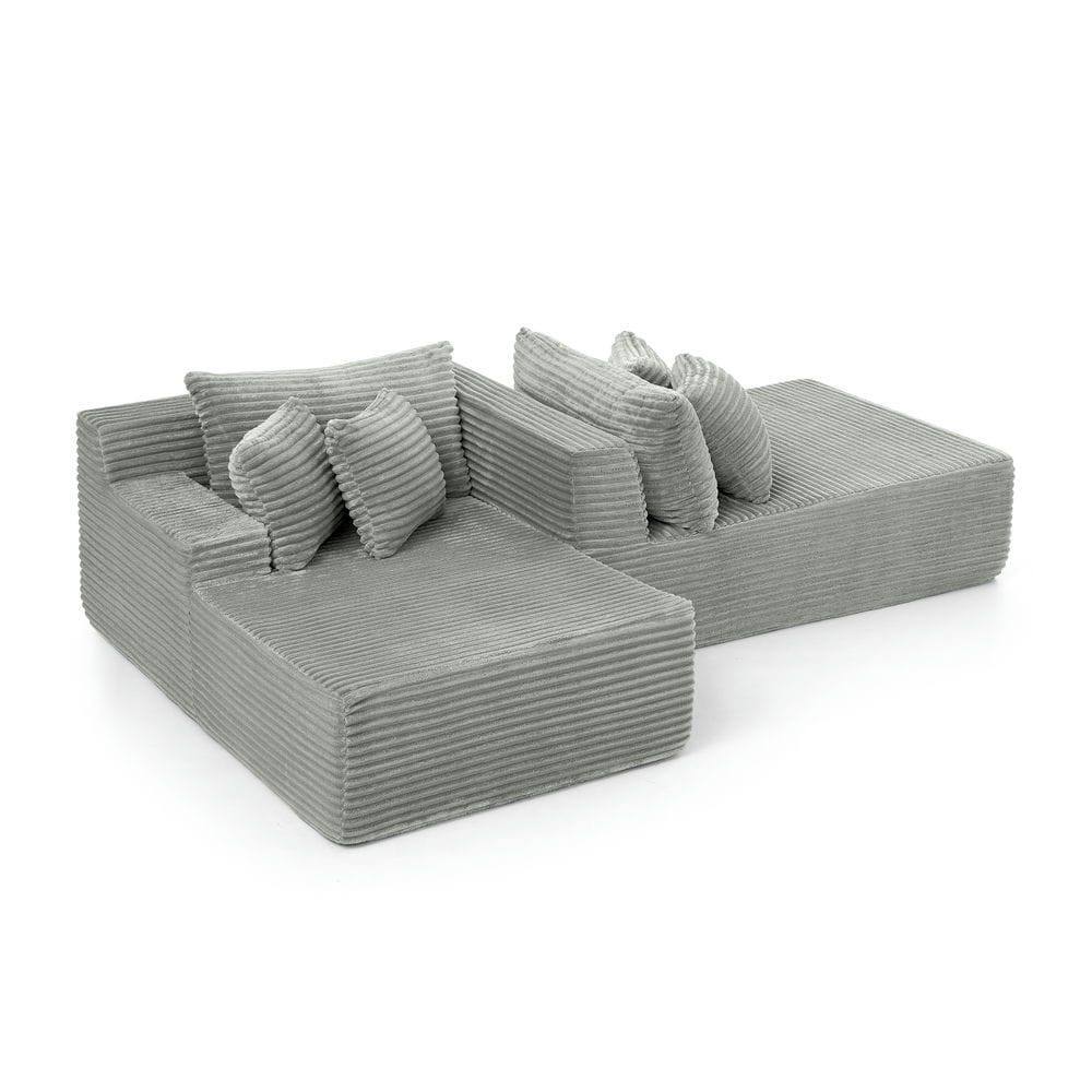 Back. Kadyn - 2-Person Velvet Lounge Sofa, Compressed Fluffy Design with Instant Setup, Modern Indoor Loveseat, Gray - Gray.
