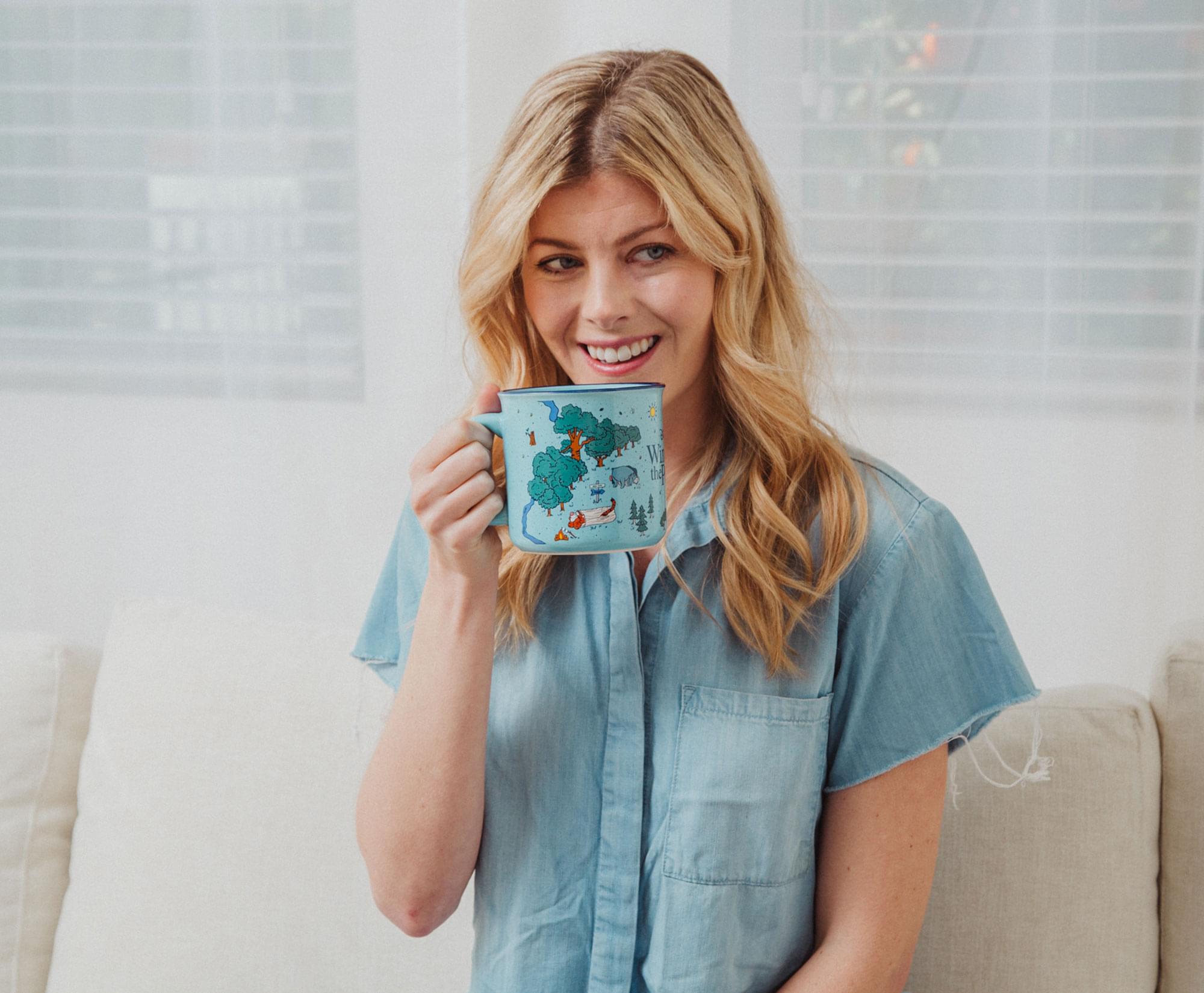 Alt View 4. Disney - Disney Winnie the Pooh Map of the Hundred Acre Wood Ceramic Mug | Holds 20 Ounce - Blue.