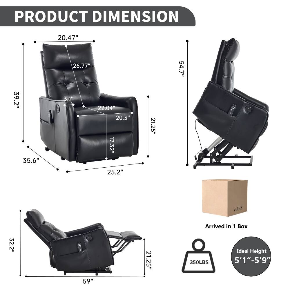 PRODUCT DIMENSION

39.2" 35.6"
20.47" 26.77" 3.1" 22.04" 20.3" 17.32" 25.2"
21.25"
54.7"
9.00
32.2"
59"
21.25"

Arrived in 1 Box
Ideal Height 350LBS 5'1"-5'9"