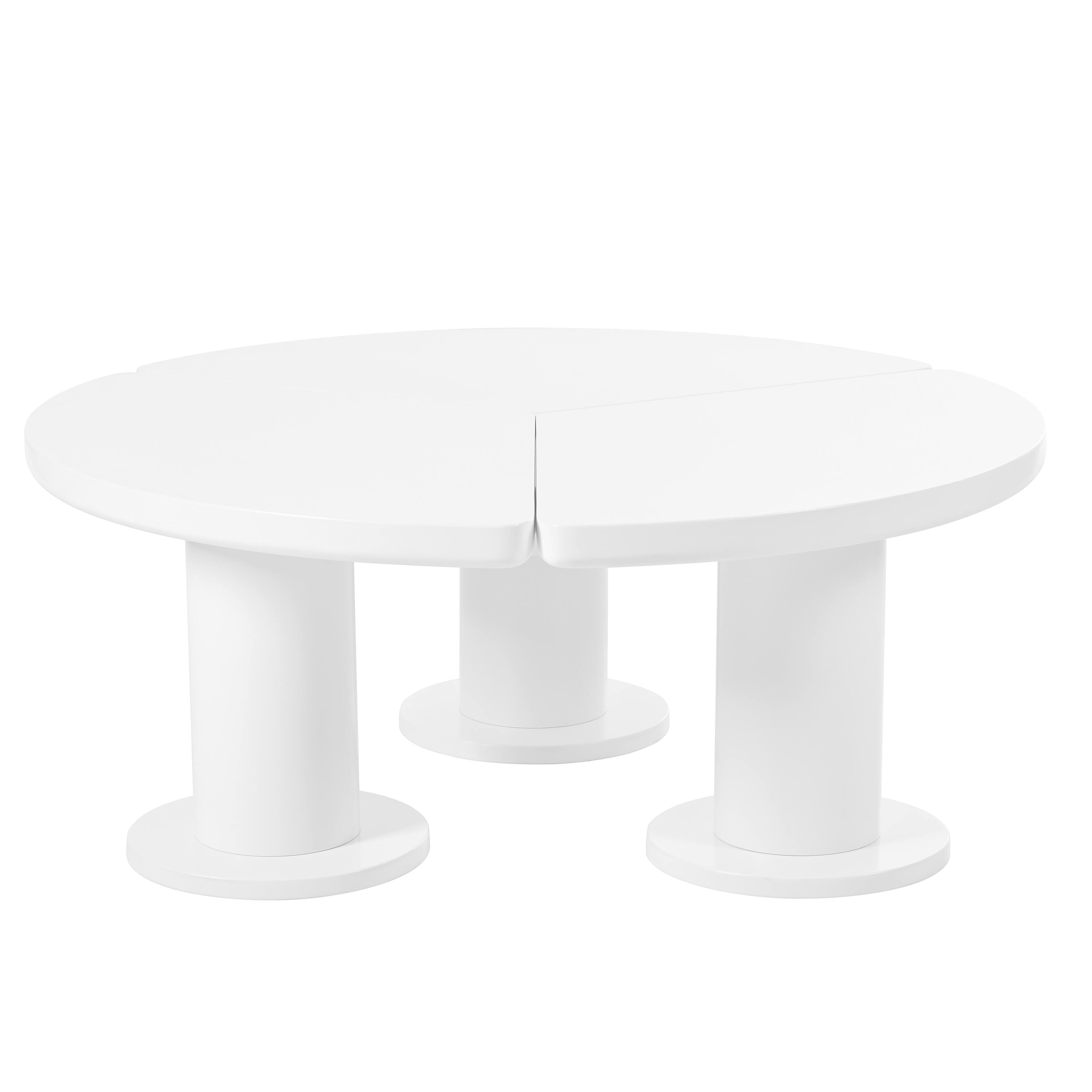 Alt View 4. Tiramisubest - 39.4" Round Petal-Shaped Coffee Table with 3 Thick Legs,Minimalist Irregular End Table with Sleek Round Edges,White - White.