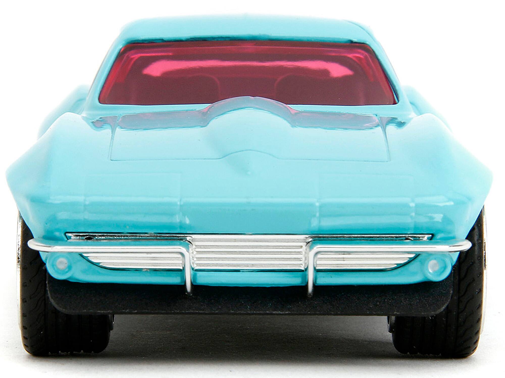 Alt View 6. Jada - 1966 Chevrolet Corvette Light Blue with Pink Tinted Windows "Pink Slips" Series 1/32 Diecast Model Car by Jada - Multicolor.