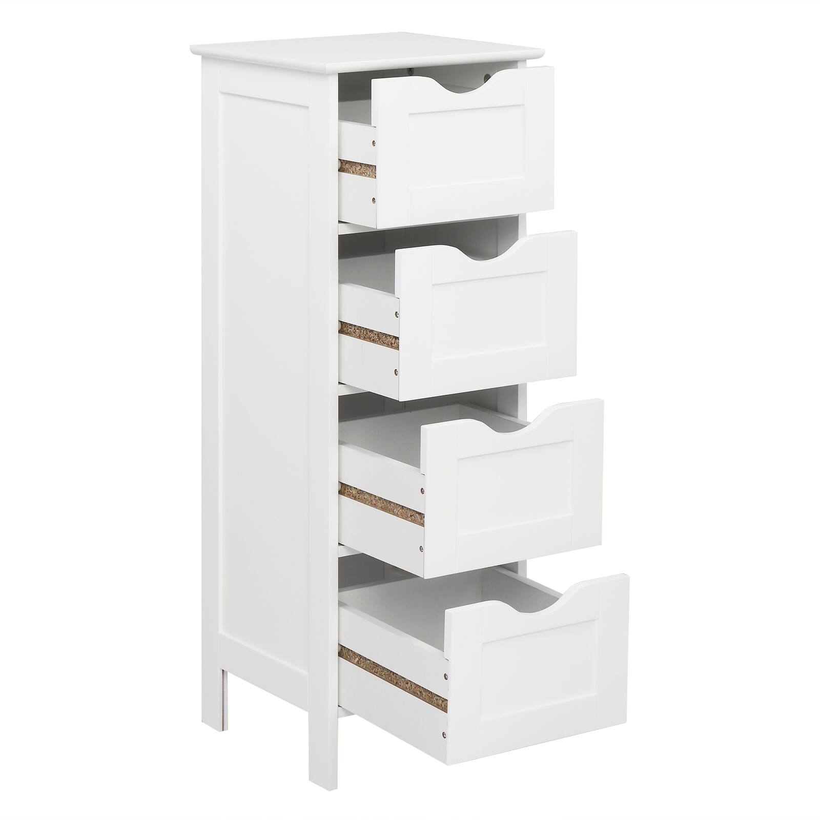 Alt View 7. SlickBlue - 4-Drawer Storage Cabinet Space-Saving Organizer for Bathroom - White.