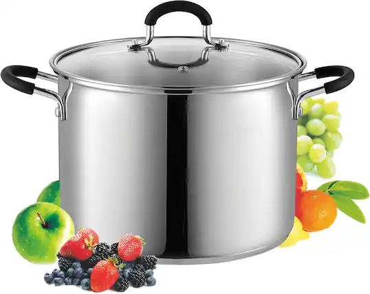 Front. Cook N Home - Cook N Home Stainless Steel Stockpot Saucepot 12-Quart with Lid Induction Compatible - stainless steel.