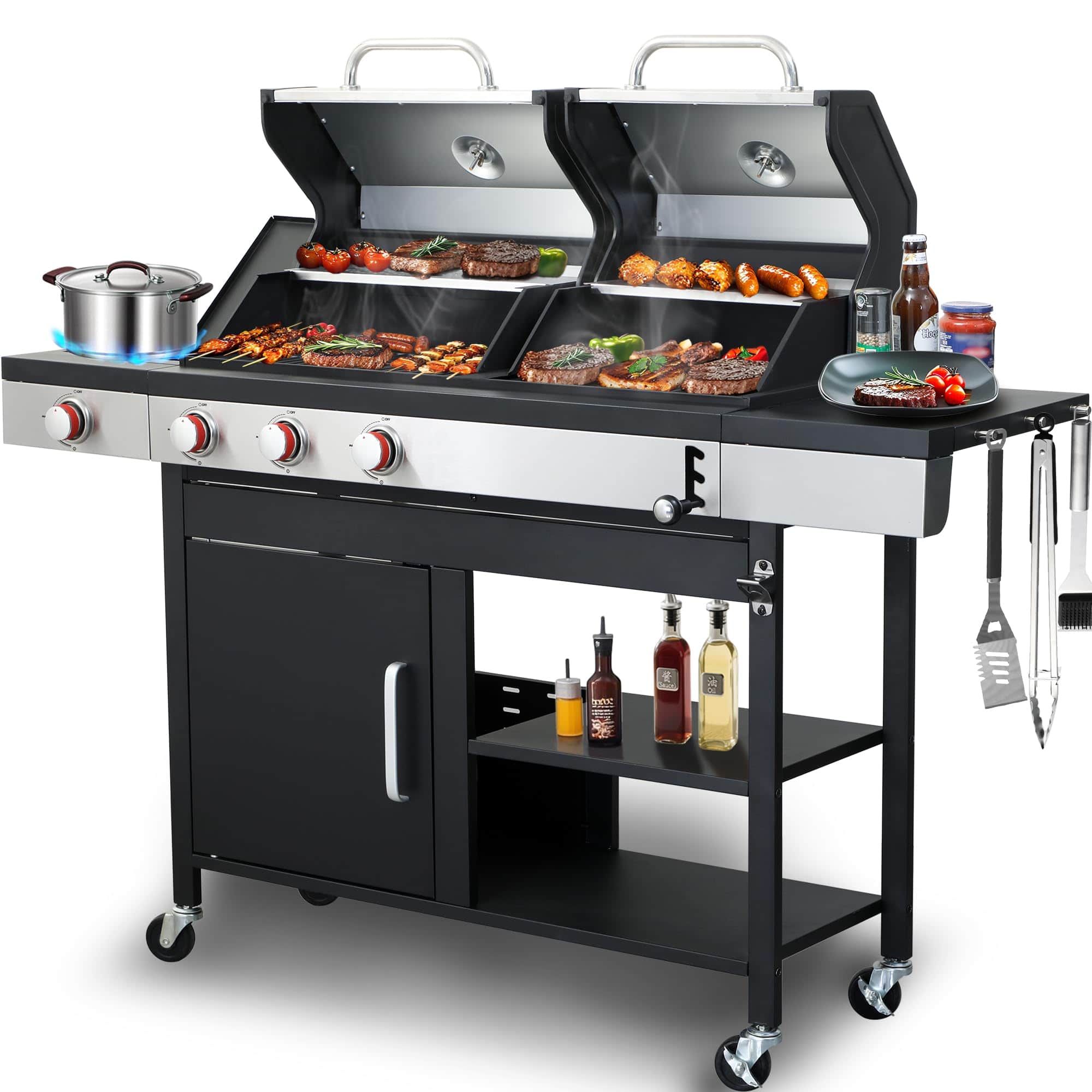 pizza123　アベレージジョー5.3 Amazon.com: 3 IN 1 Pizza Griddle Grill Combo, 74,000 BTU 5