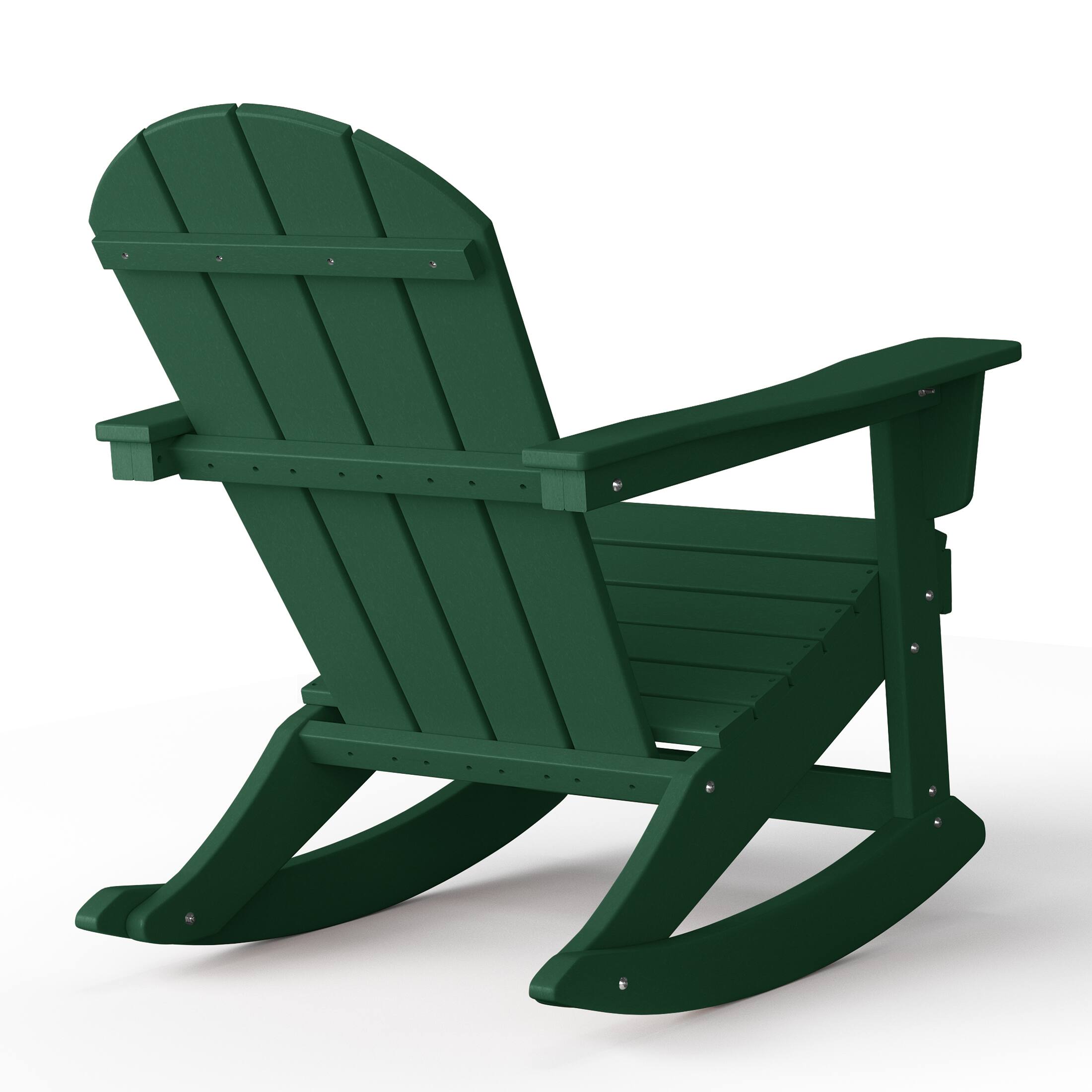 Alt View 1. WestinTrends - WestinTrends Malibu Outdoor / Patio Poly Adirondack rocking chair - Dark Green.