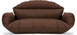 LeisureMod - 2-Person Swing Chair Cushion, Plush Oxford Fabric, Weather-Resistant Hanging Egg Chair Replacement - Brown