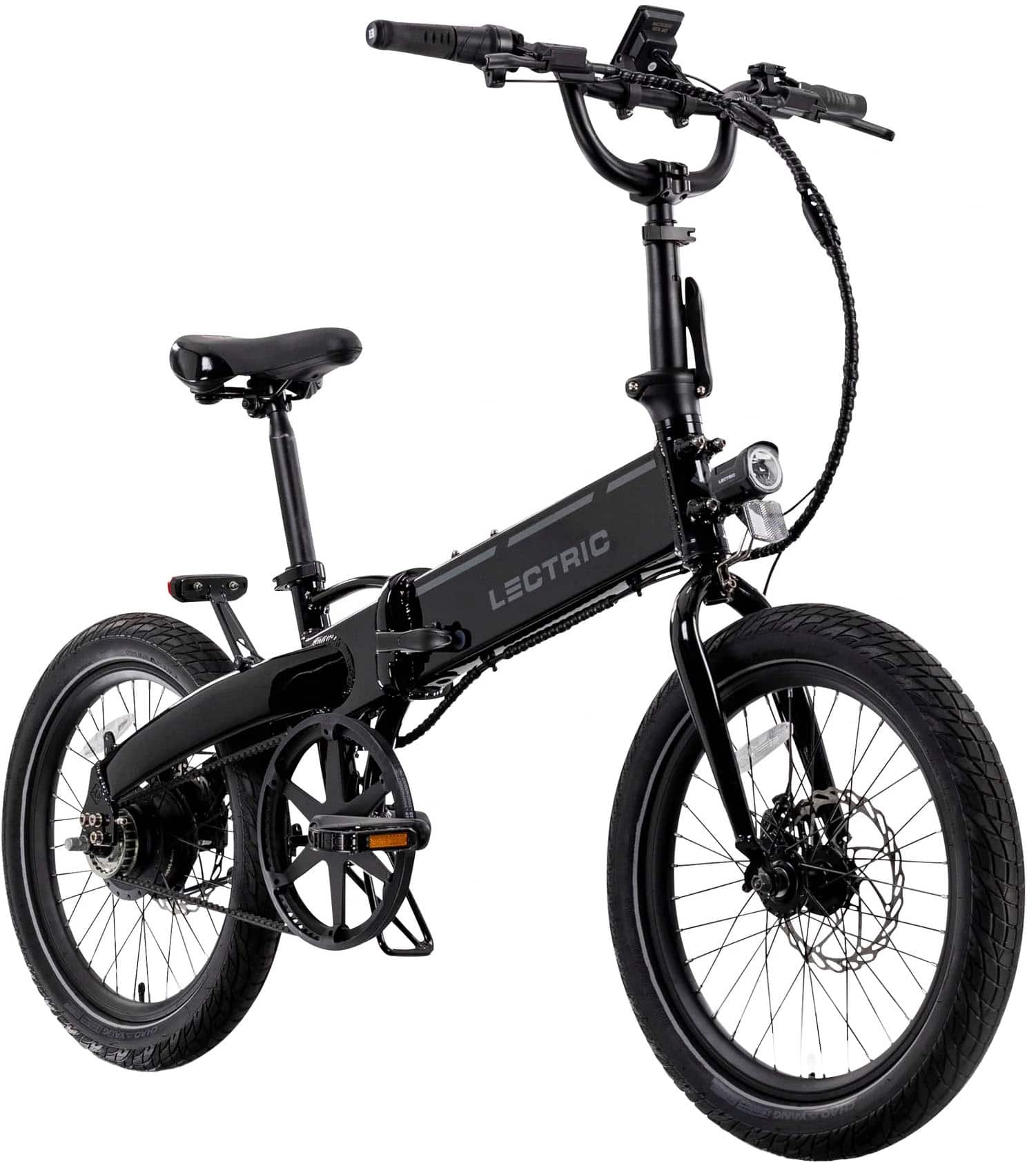 Lectric eBikes - XP Lite2 Foldable Long-Range Belt Drive eBike: 80 miles Max Operating Range & 20 mph Max Speed - Unisize - JW Black - Front_Zoom