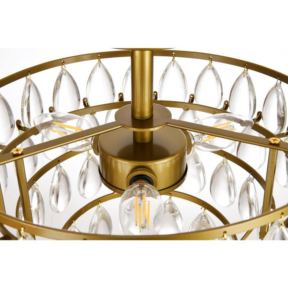 Alt View 1. Elegant Lighting - Mila 14 inch flush mount in brass - Brass.
