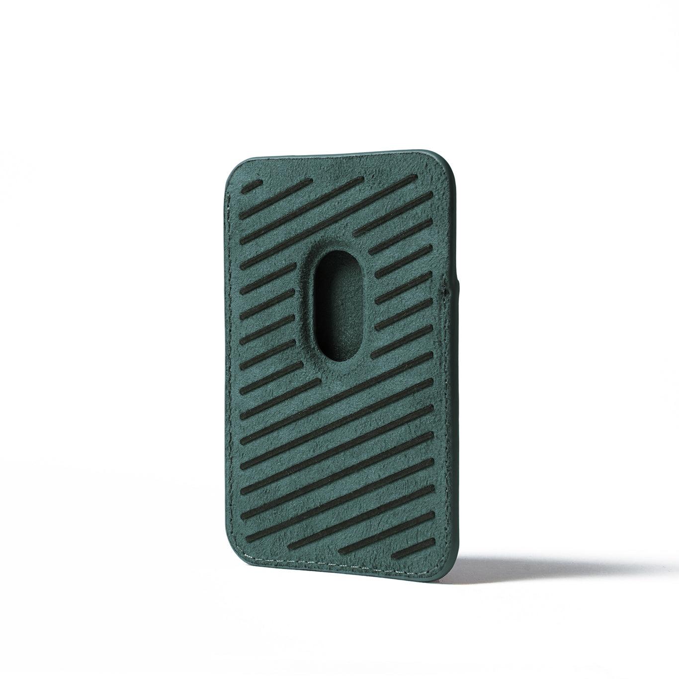 Back. Mujjo - Full Leather MagSafe Wallet for iPhone - Livid Green.