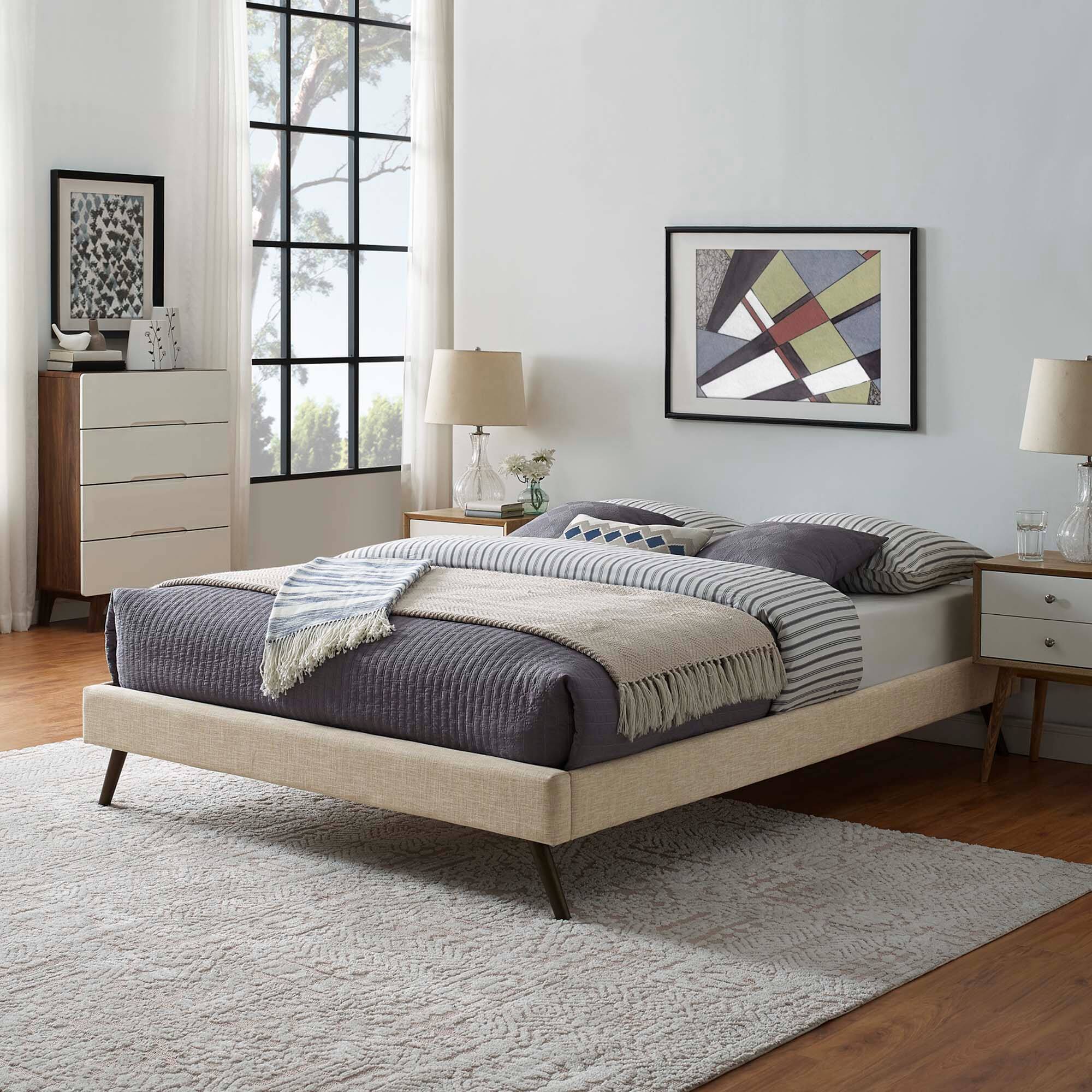 Alt View 2. Modway - Harlow Performance Velvet Full Platform Bed Frame - White.