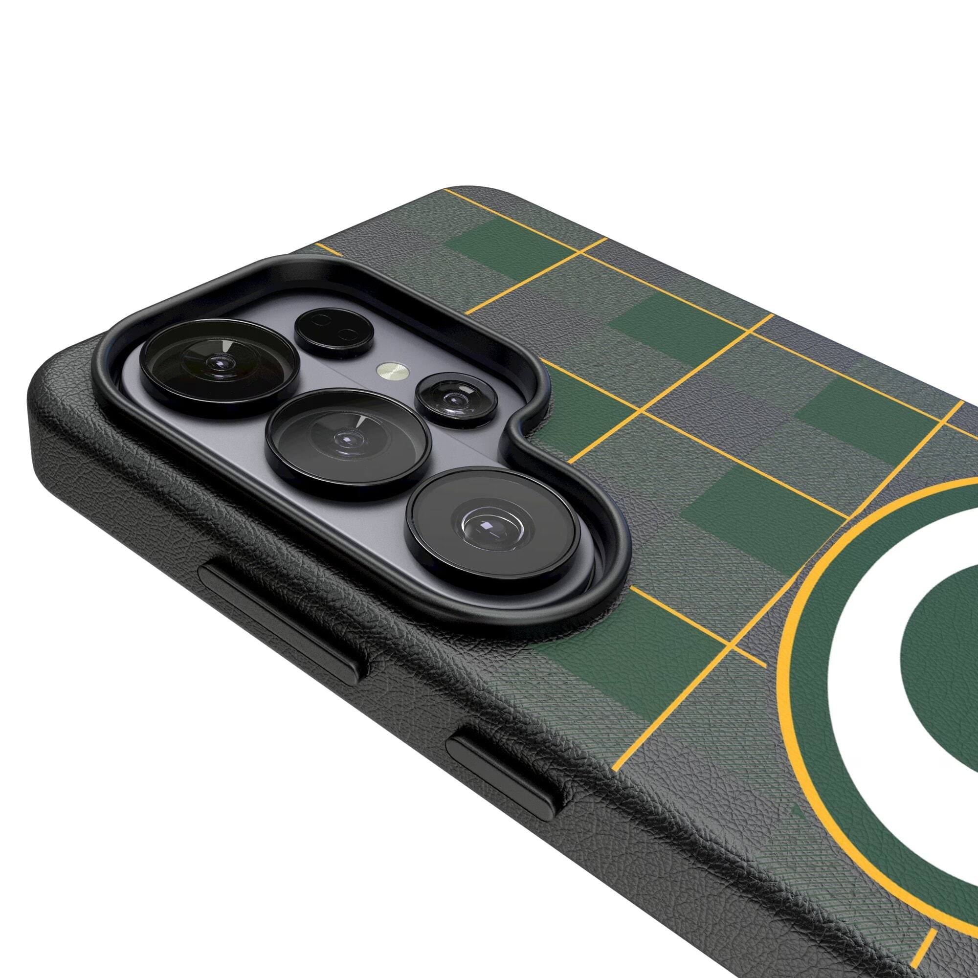Alt View 2. Keyscaper - Green Bay Packers Plaid Galaxy Magnetic Bump Case - S24 - Black.