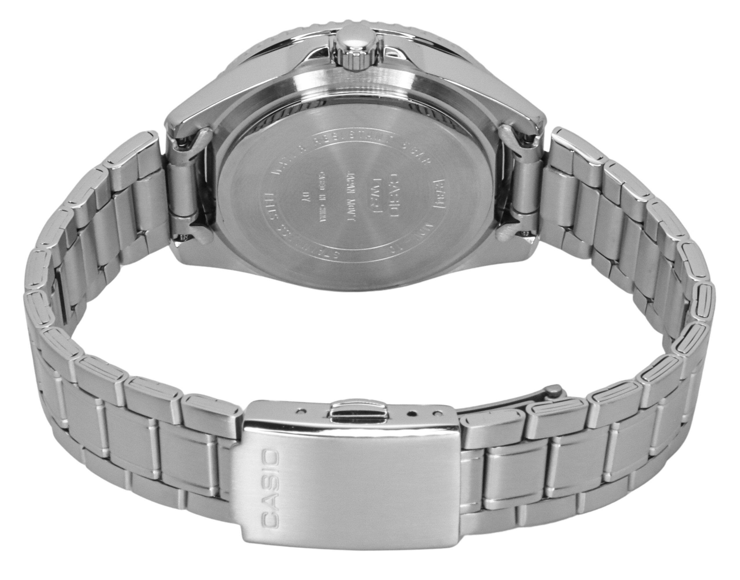 Sure, here is the corrected text:

**On the back of the watch:**
- CASIO
- WATER 20BAR
- MADE IN CHINA
- JAPAN
- 1115
- 100% STAINLESS STEEL
- 3ATM

**On the clasp:**
- CASIO