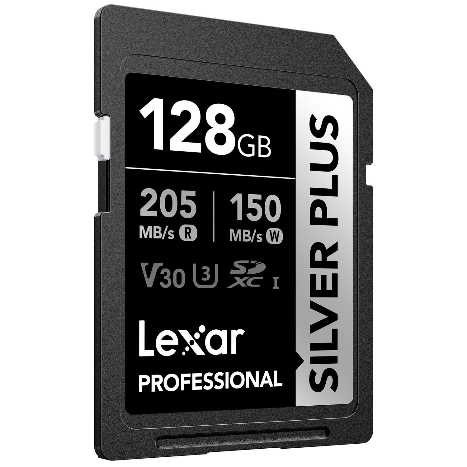 128GB  
205 MB/s R  
150 MB/s W  
V30  
XC I  
Lexar PROFESSIONAL  
SILVER PLUS