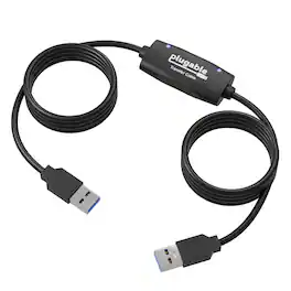 Plugable - USB Transfer Cable, Unlimited Use, Transfer Data Between 2 Windows PC's - Black