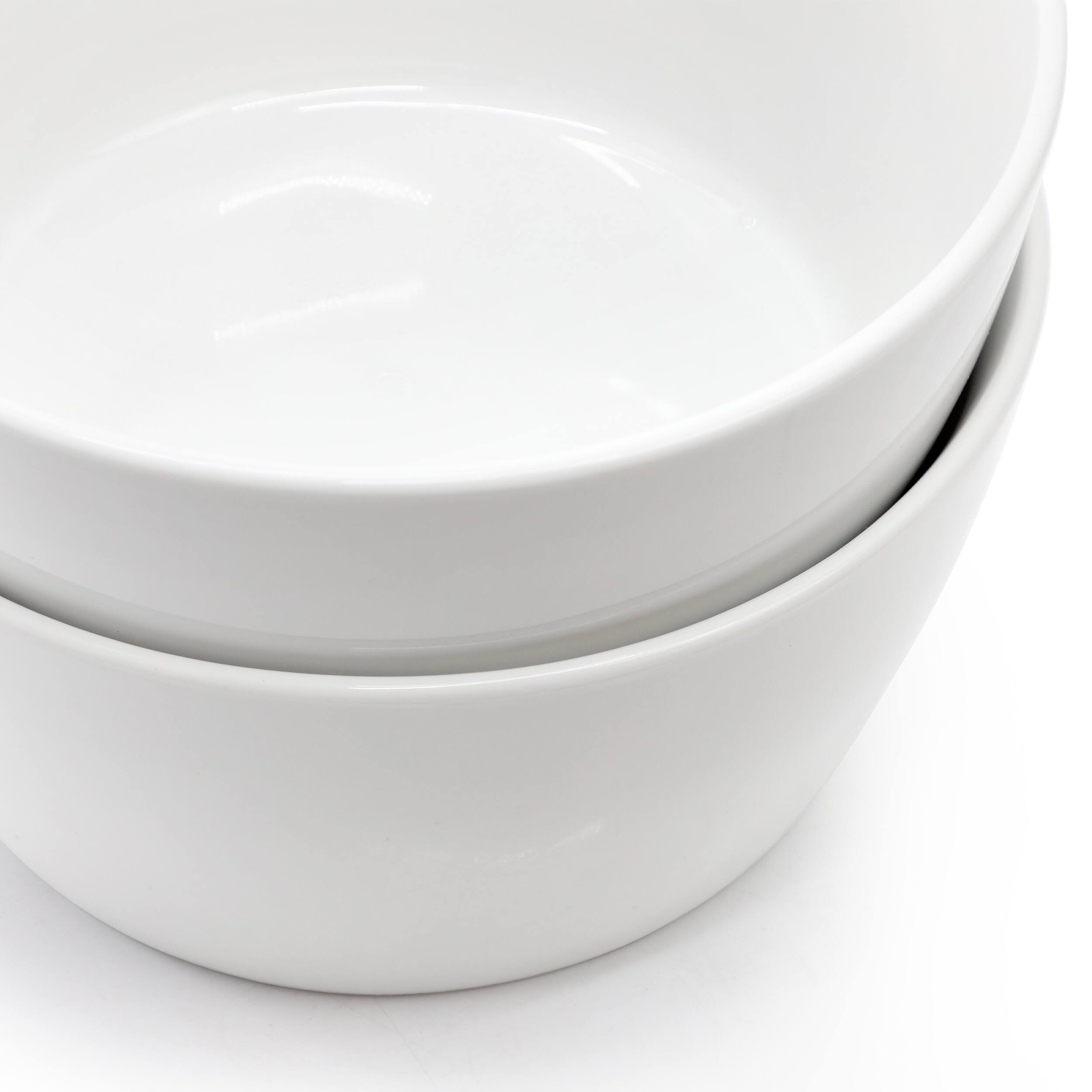 Alt View 2. Martha Stewart - Martha Stewart Selma 2 Piece 5.75 Inch Fine Ceramic Cereal Bowl Set in White - White.