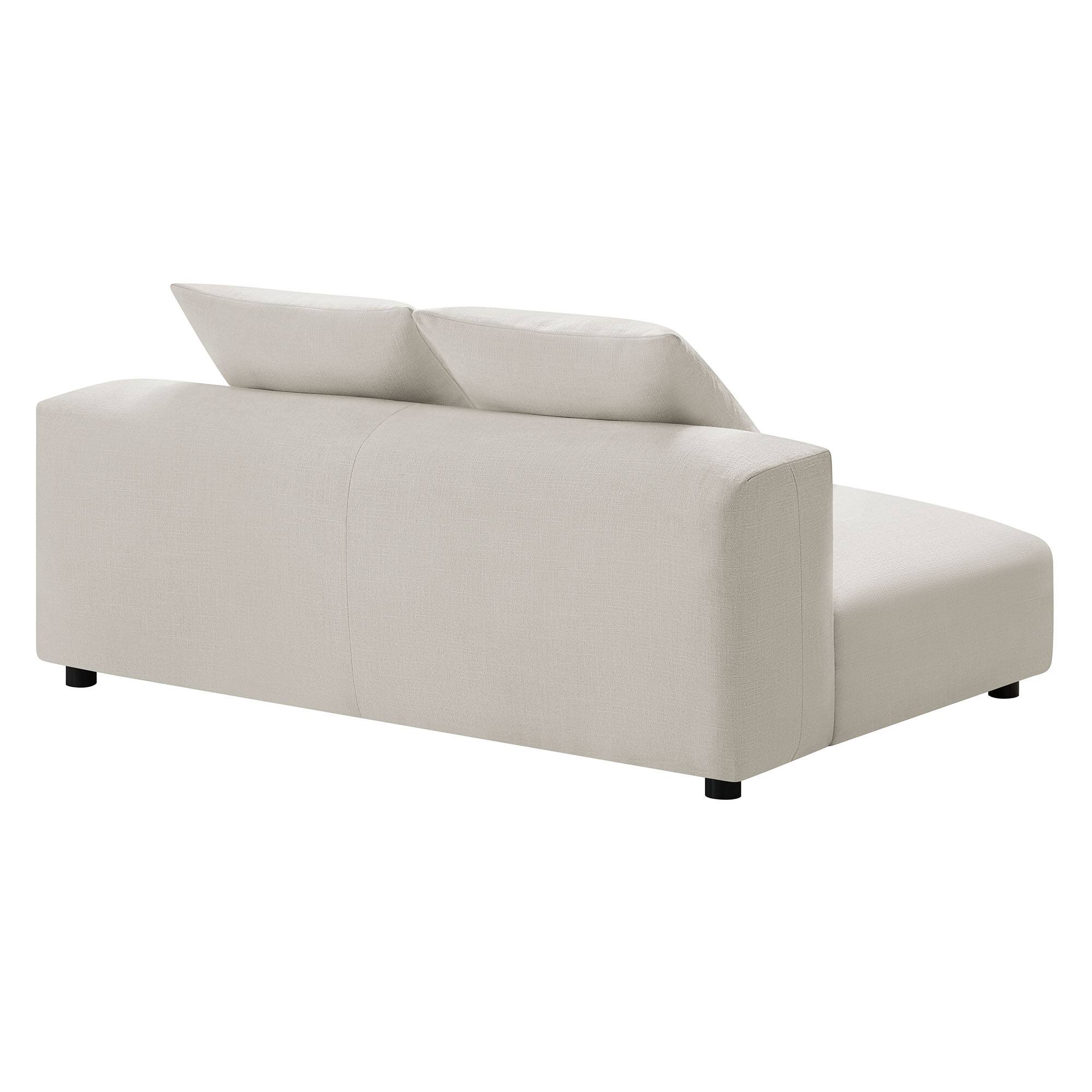 Alt View 4. Modway - Solace Modular Upholstered Fabric Armless Loveseat by Modway - Salt.