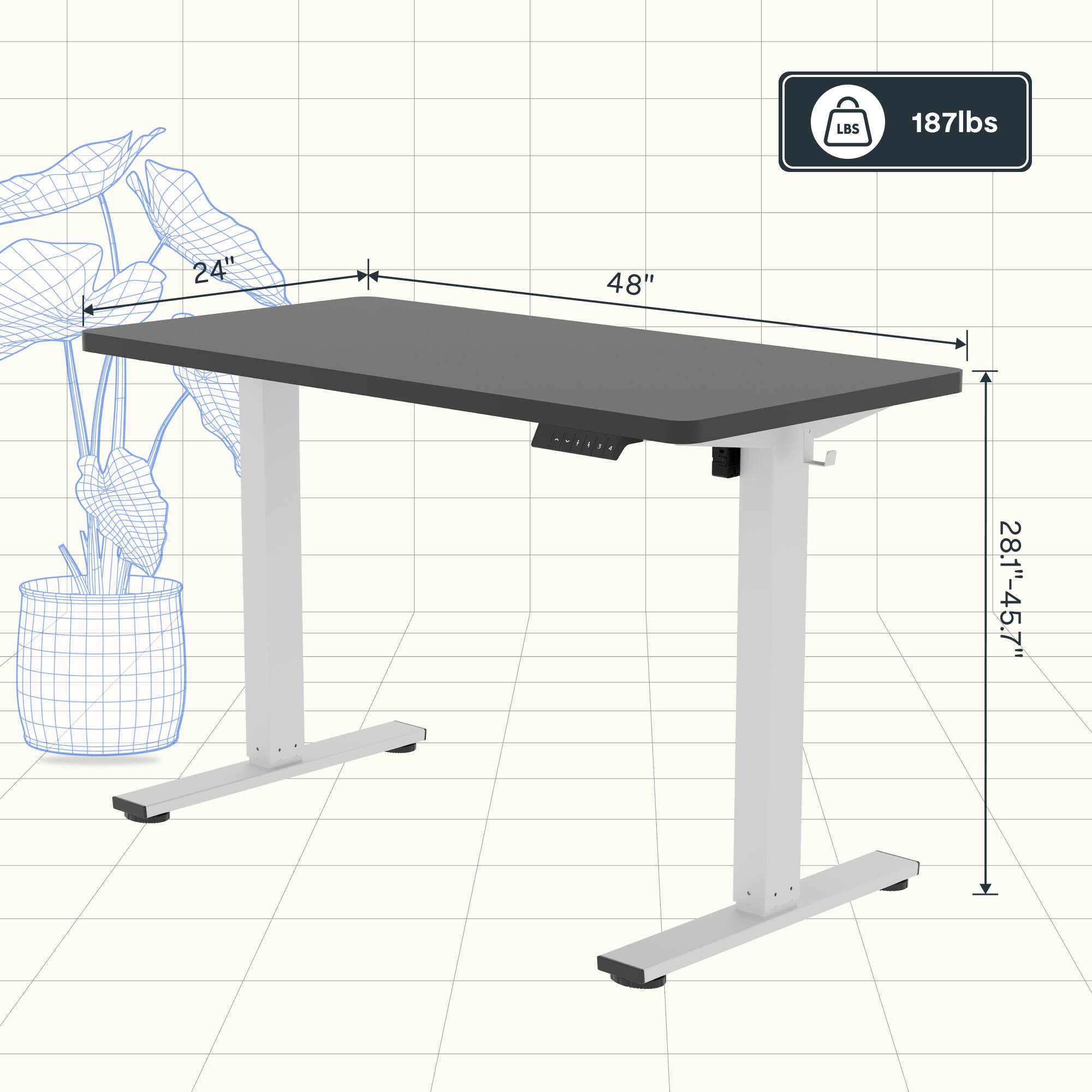 LBS 187lbs  
24" x 48"  
28.1"-45.7"