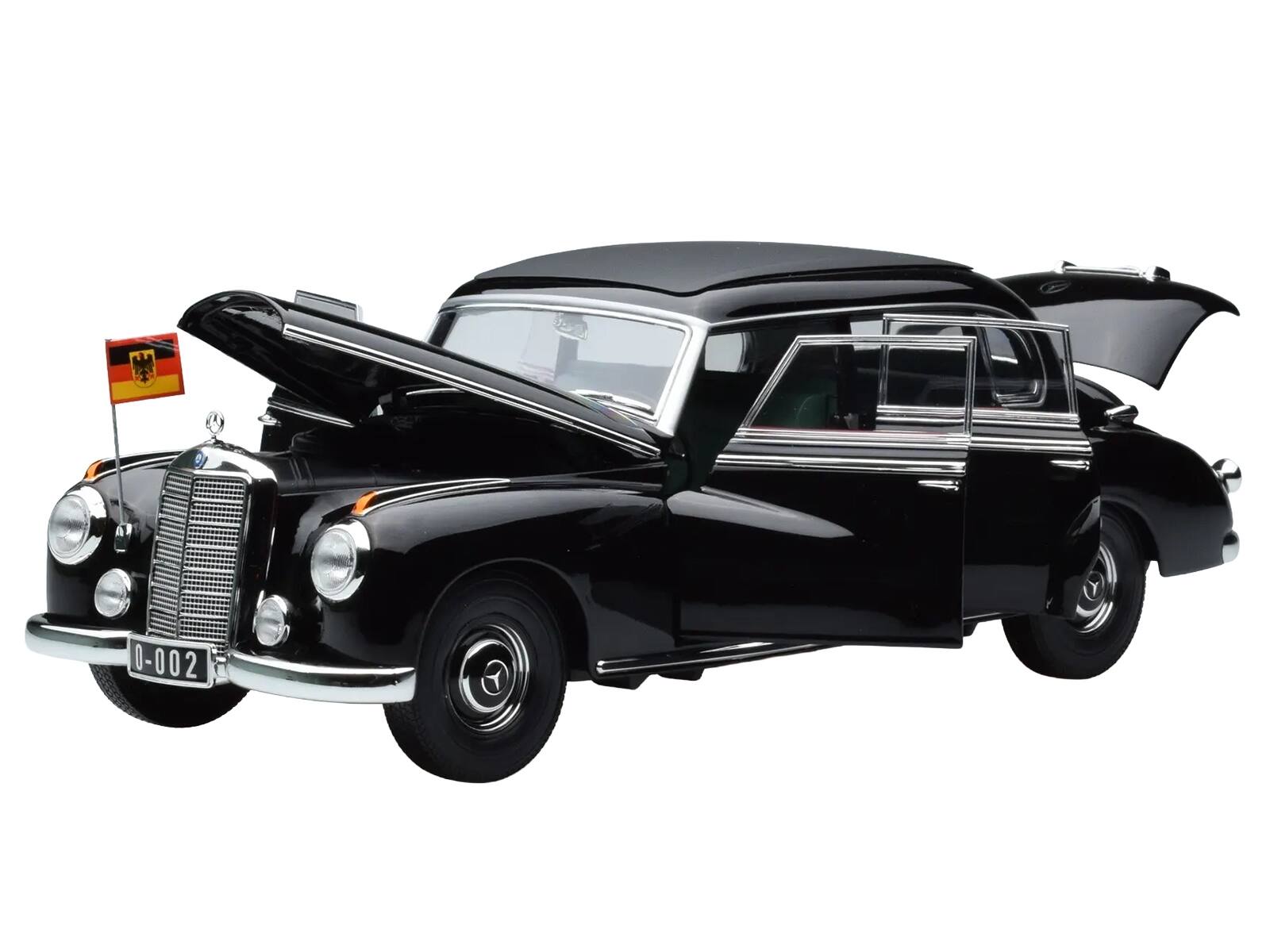 Alt View 2. Norev - 1955 Mercedes-Benz 300 Black "German Chancellor Konrad Adenauer" 1/18 Diecast Model Car by Norev.