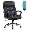 Costway - Big & Tall Executive PU Leather Massage Chair - Black