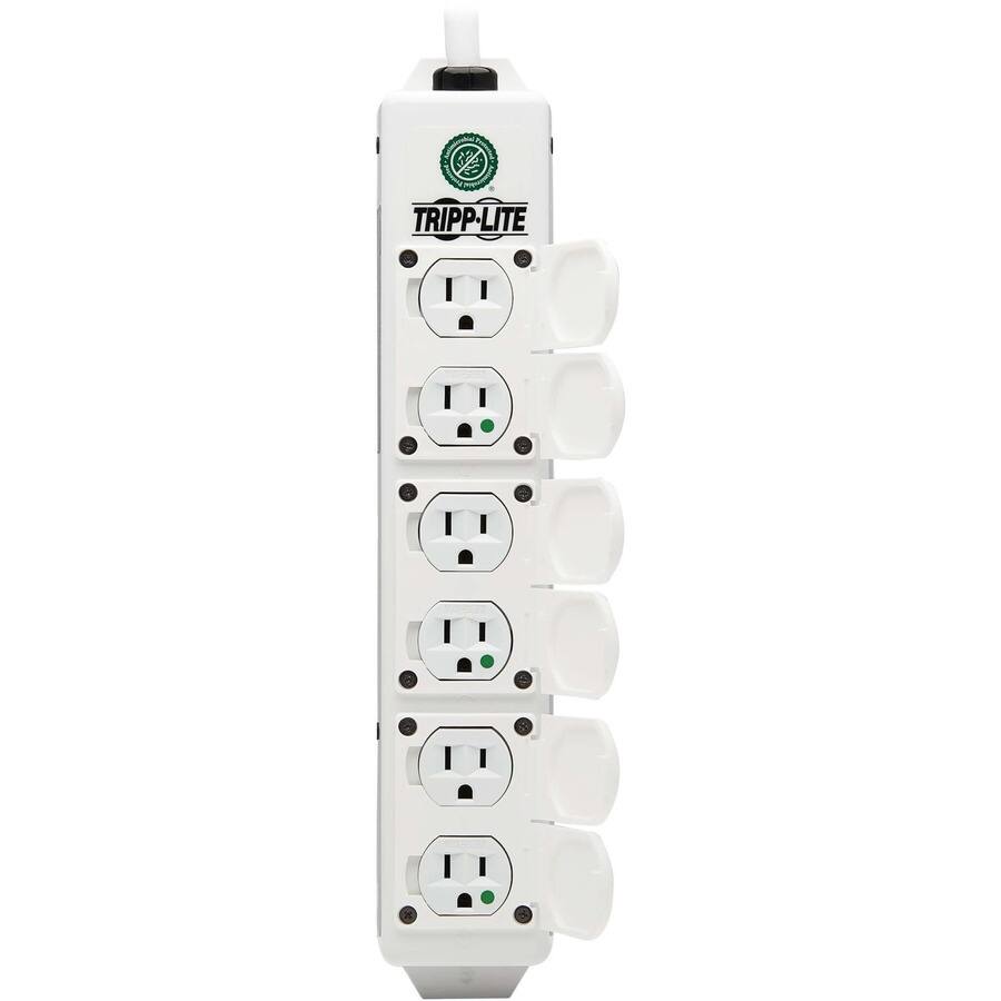 Alt View 2. Tripp Lite - Eaton Tripp Lite Series Safe-IT UL 2930 Medical-Grade Power Strip for Patient Care Vicinity, 6 Hospital-Grade Outlets - White.