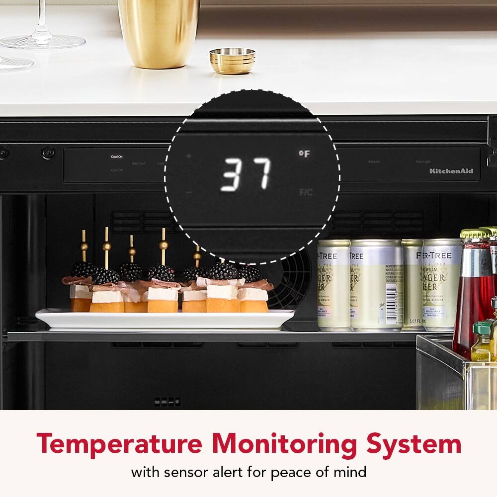 37°F KitchenAid Temperature Monitoring System with sensor alert for peace of mind