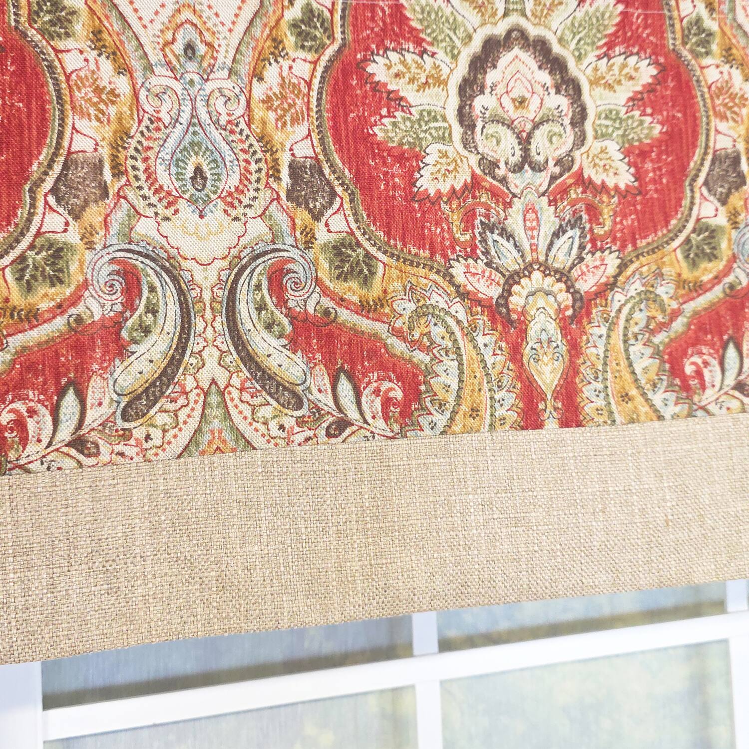Alt View 2. RLF Home - RLF Home 100% Cotton Prague Banded Lined Window Valance 50" x 17" Mauve - Mauve.