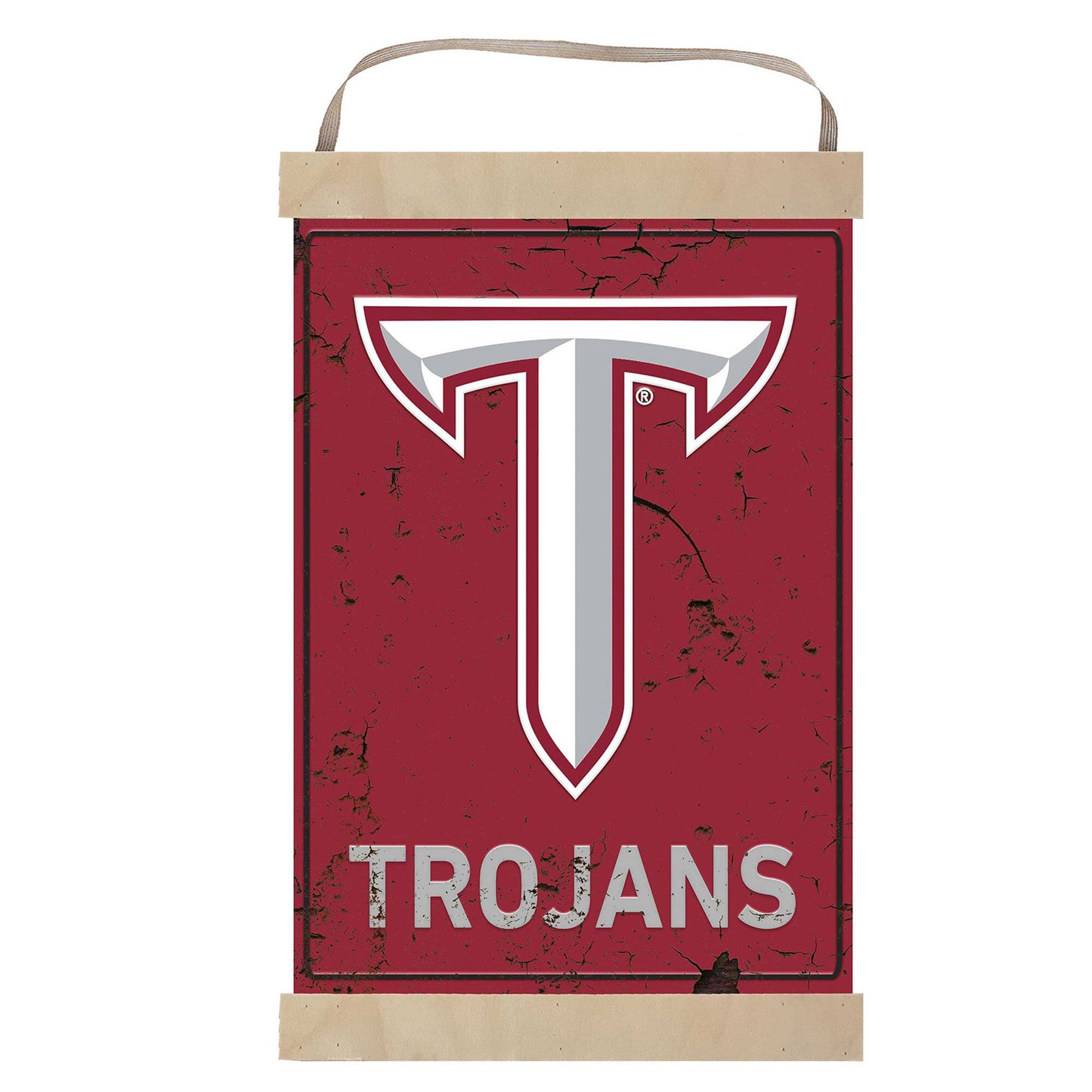 Alt View 1. Jardine - Troy University Trojans Reversible Retro Logo Banner Sign - Maroon.