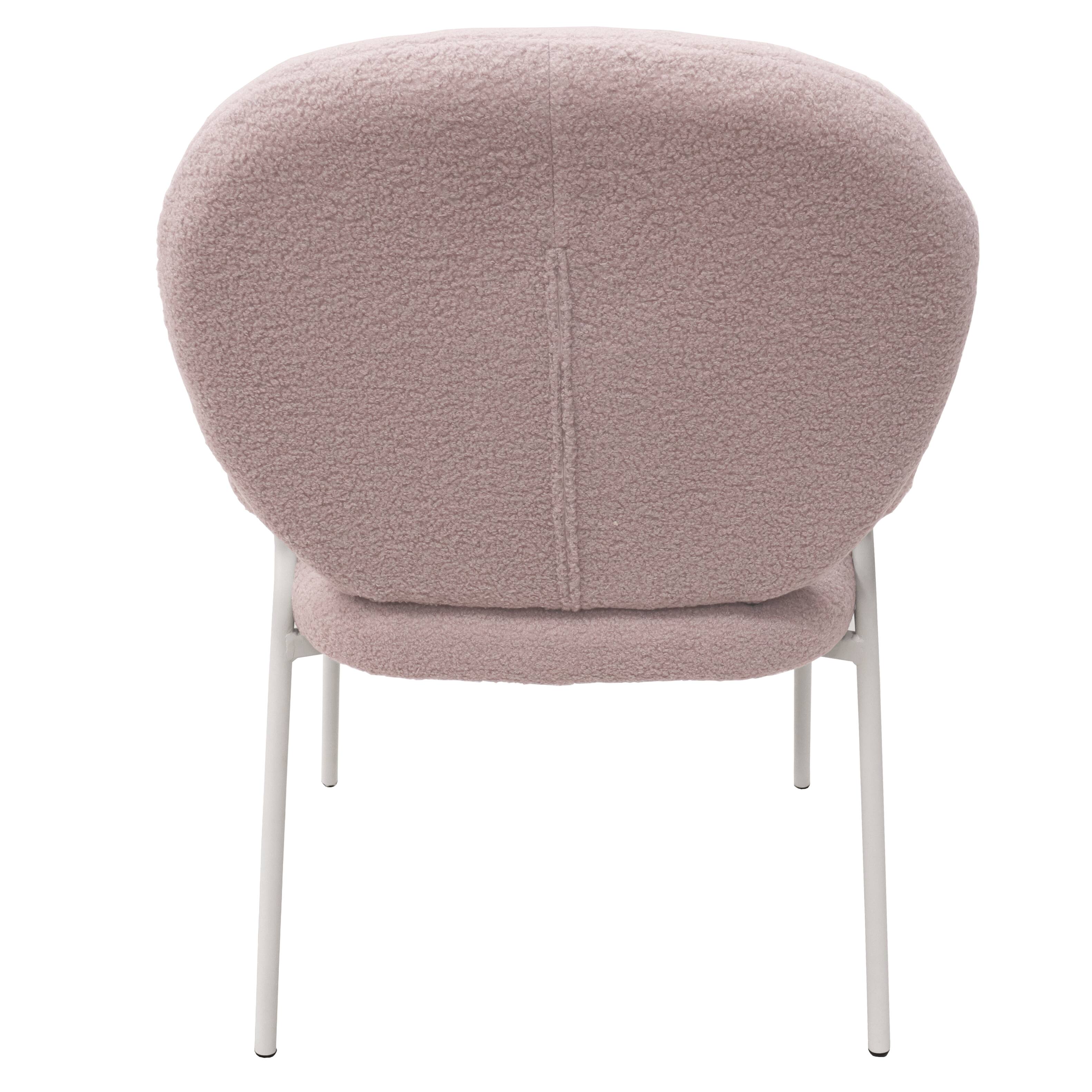 Alt View 1. LeisureMod - Celestial 2-PCS White Frame Boucle Armchair, Modern Cushioned Fabric Desk Vanity Dining Chair with Arms, Metal Legs - Grey.
