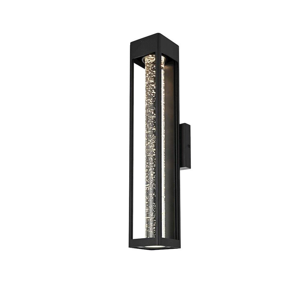 Left. Elegant Lighting - Amaris 22 inch LED Outdoor Wall sconce in Black - Black And Clear.