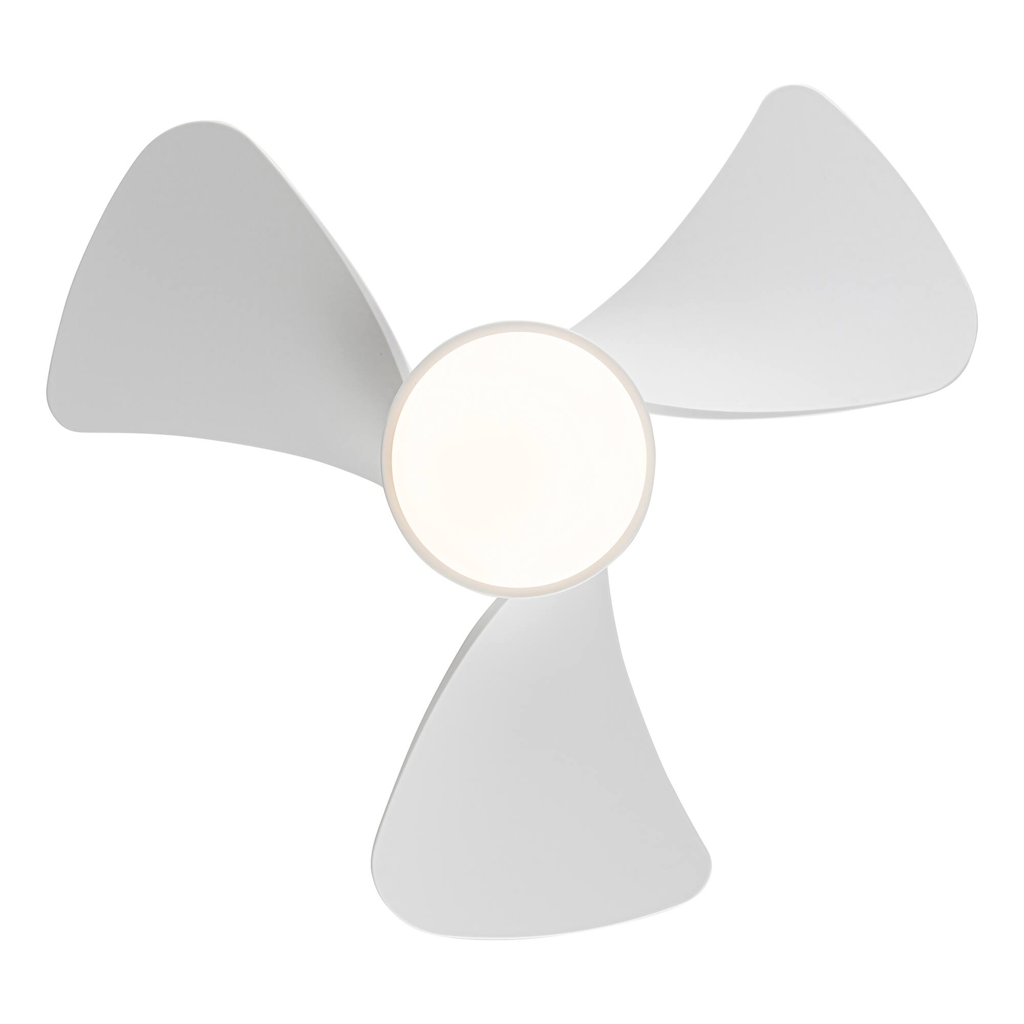 Alt View 8. Parrot Uncle - 31" Modern White Dimmable LED Hugger Ceiling Fan with Light and Remote - Matte White.