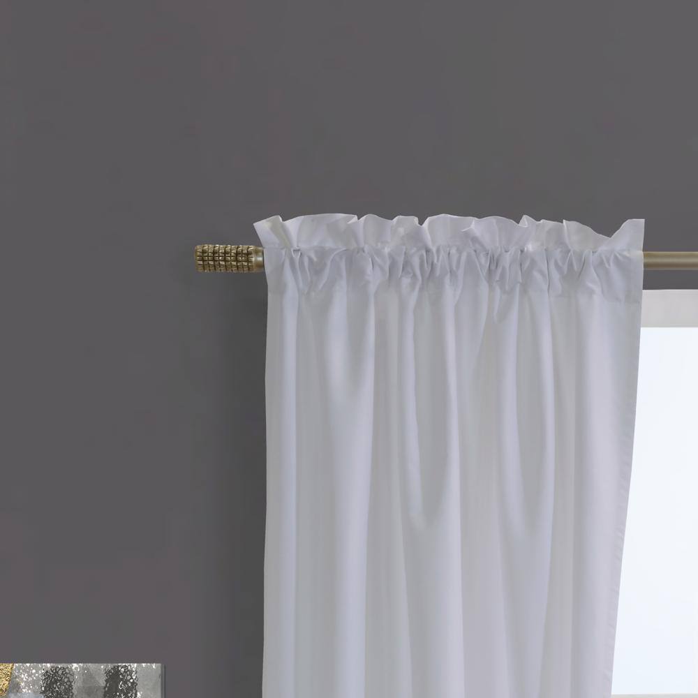 Angle. Commonwealth Home Fashions - Commonwealth Prescott Pole Top Dressing Window Curtain Panel Pair - 40x63" White - White.