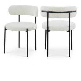 Meridian Furniture - Beacon Cream Boucle Fabric Dining Chair, Set of 2 - Beige