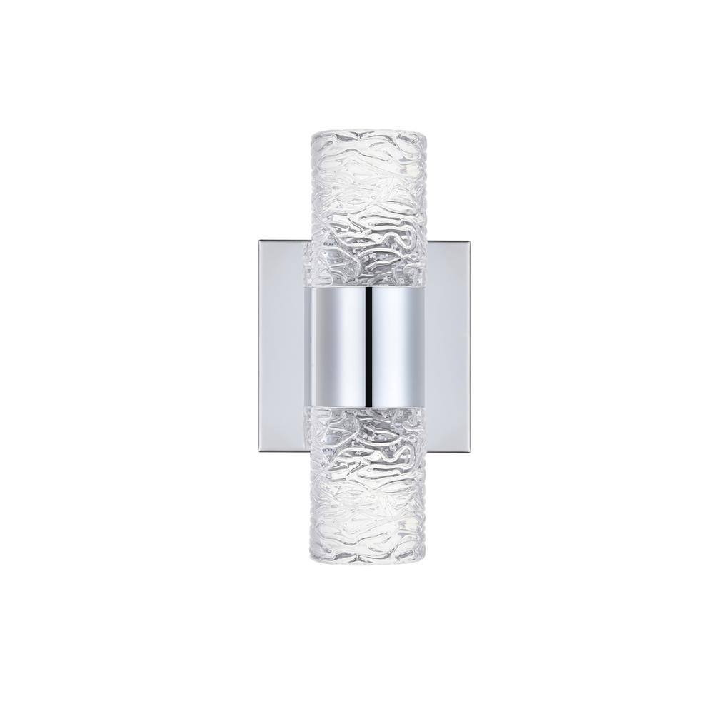 Front. Elegant Lighting - Vega 2 light Chrome LED Wall Sconce - Chrome.