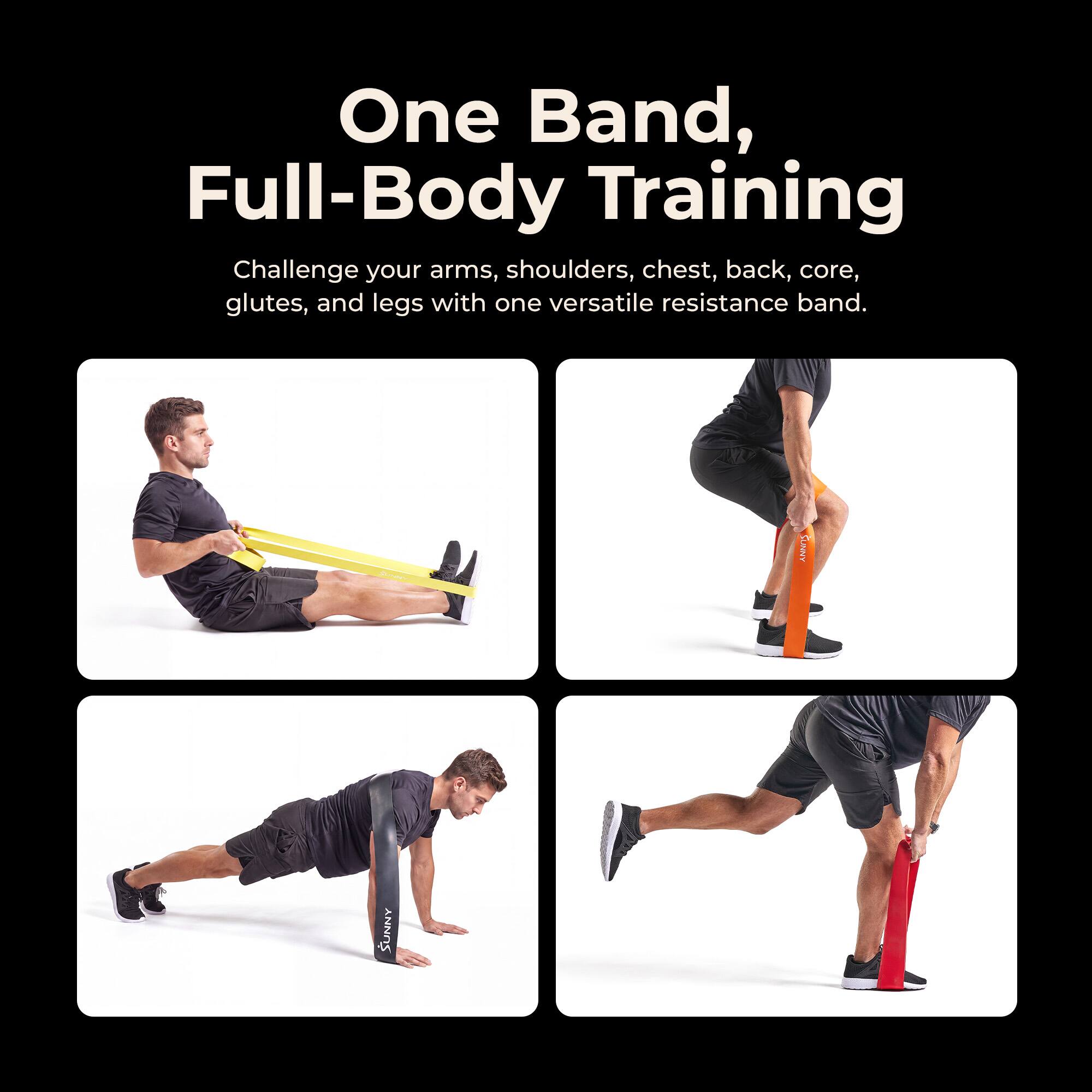 One Band, Full-Body Training

Challenge your arms, shoulders, chest, back, core, glutes, and legs with one versatile resistance band.