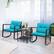 Alt View 3. Costway - 3PCS Patio Rattan Furniture Set Rocking Chairs Cushioned Conversation Set - Blue.