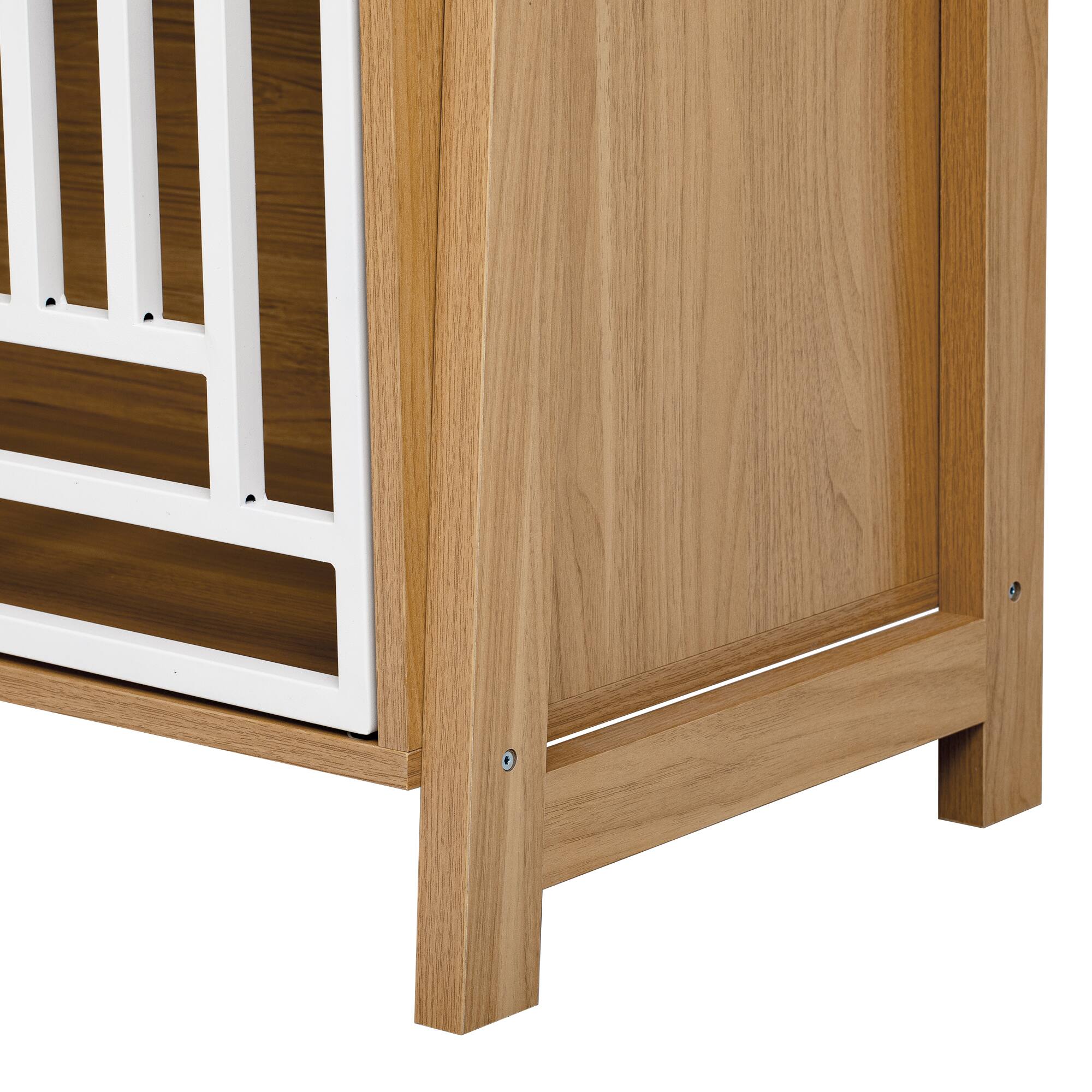 Alt View 7. Spaco - Spaco 32.5"L 2 IN 1 Dog Kennel Bookshelf Combo, Modern Wood Storage Ladder for Small Dogs 50lbs - Ancient Oak.