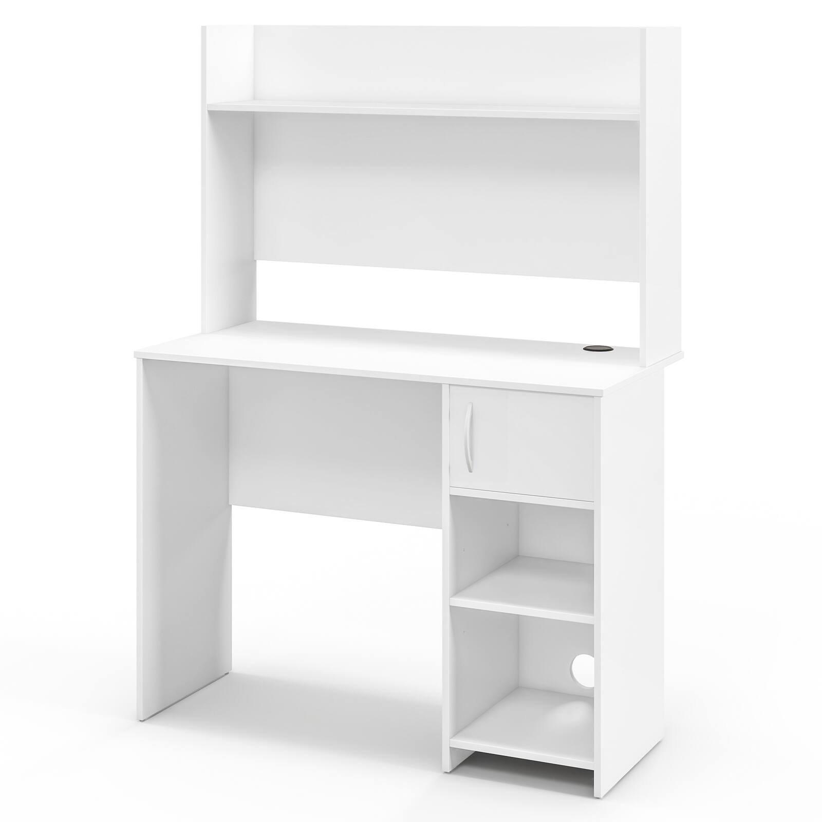 Alt View 9. Gymax - Gymax Computer Desk Home Office Desk w/ Raised Display Shelf & 2 Open Shelves - White.