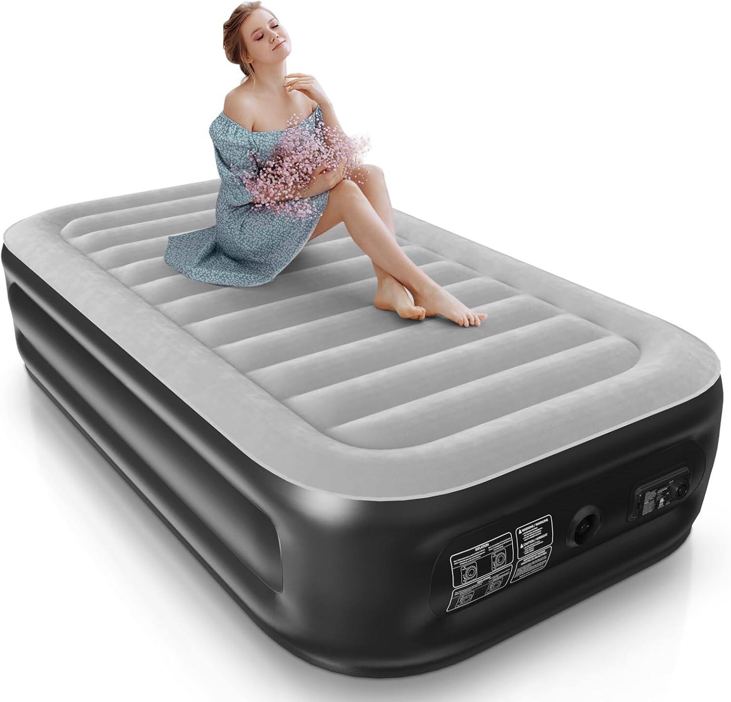 Lavisx - Twin Air Mattress - Black & Grey