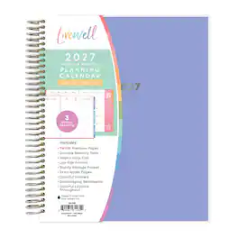 Blue Sky - LiveWell 2027 Weekly and Monthly Planner Calendar, 7"x9", Purple