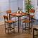 Left. Costway - 5-Piece Industrial Dining Table Set with Counter Height Table & 4 Bar Stools Brown - Brown.