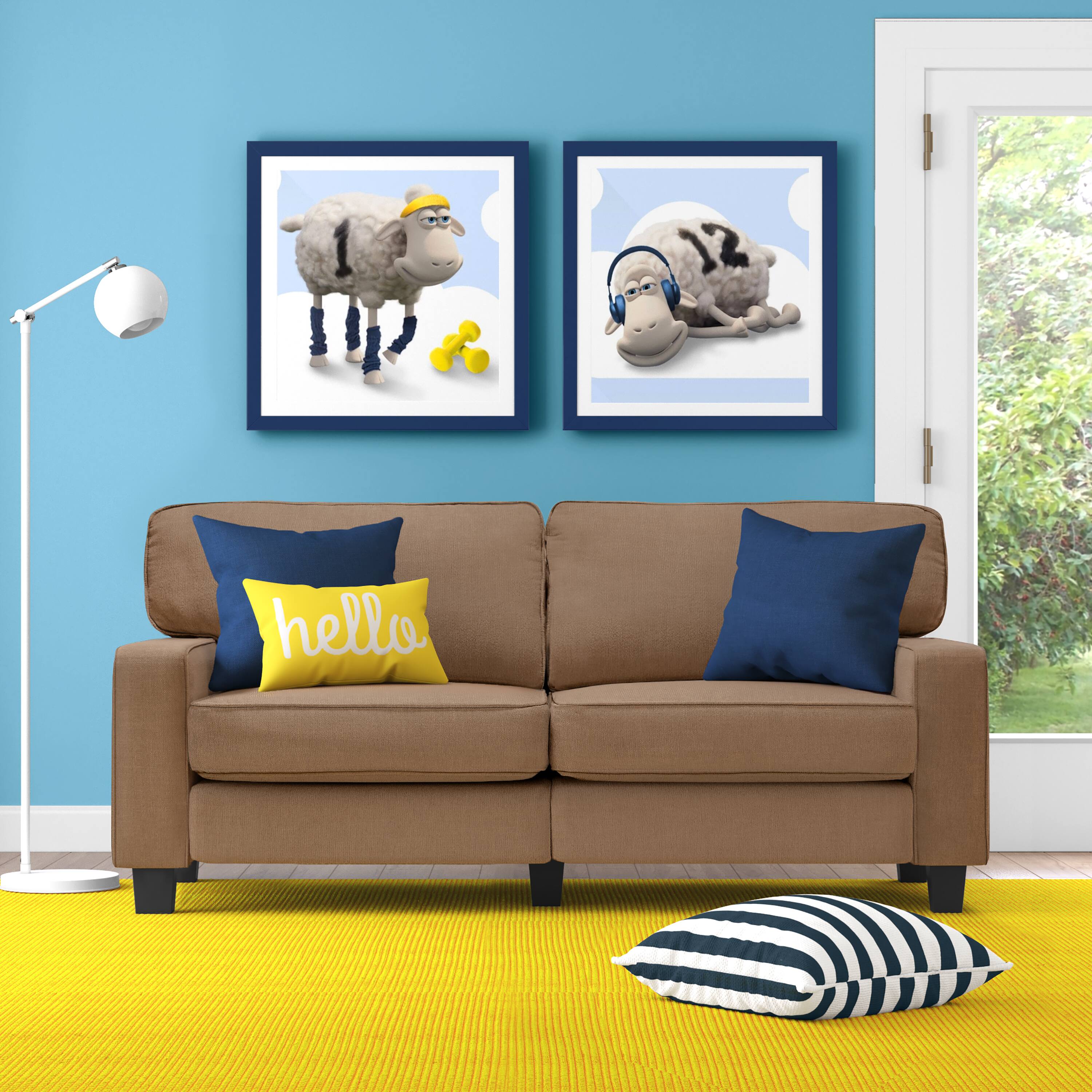 Left. Serta - RTA Martinique Collection 73" Fabric Sofa - Dominica Earth.