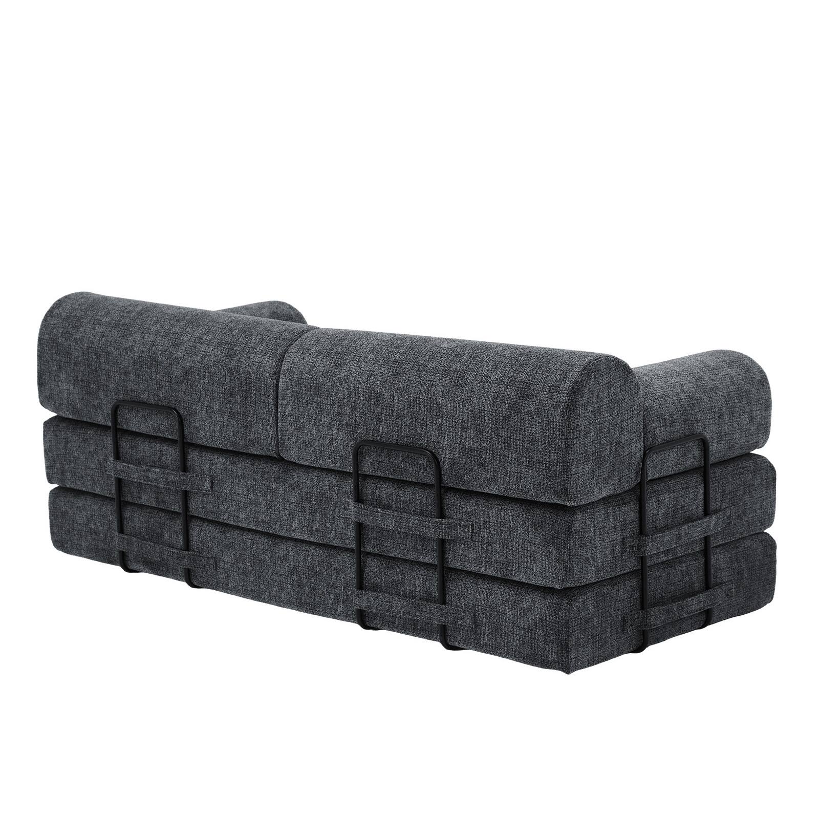 Alt View 1. Anysun - Two-Tone Convertible Sleeper Sofa Bed - Folding Mattress Couch with Fixed Frame for Living Room & Bedroom. - Speckled Black.