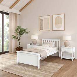 Plank+Beam - Twin Bed, White - White