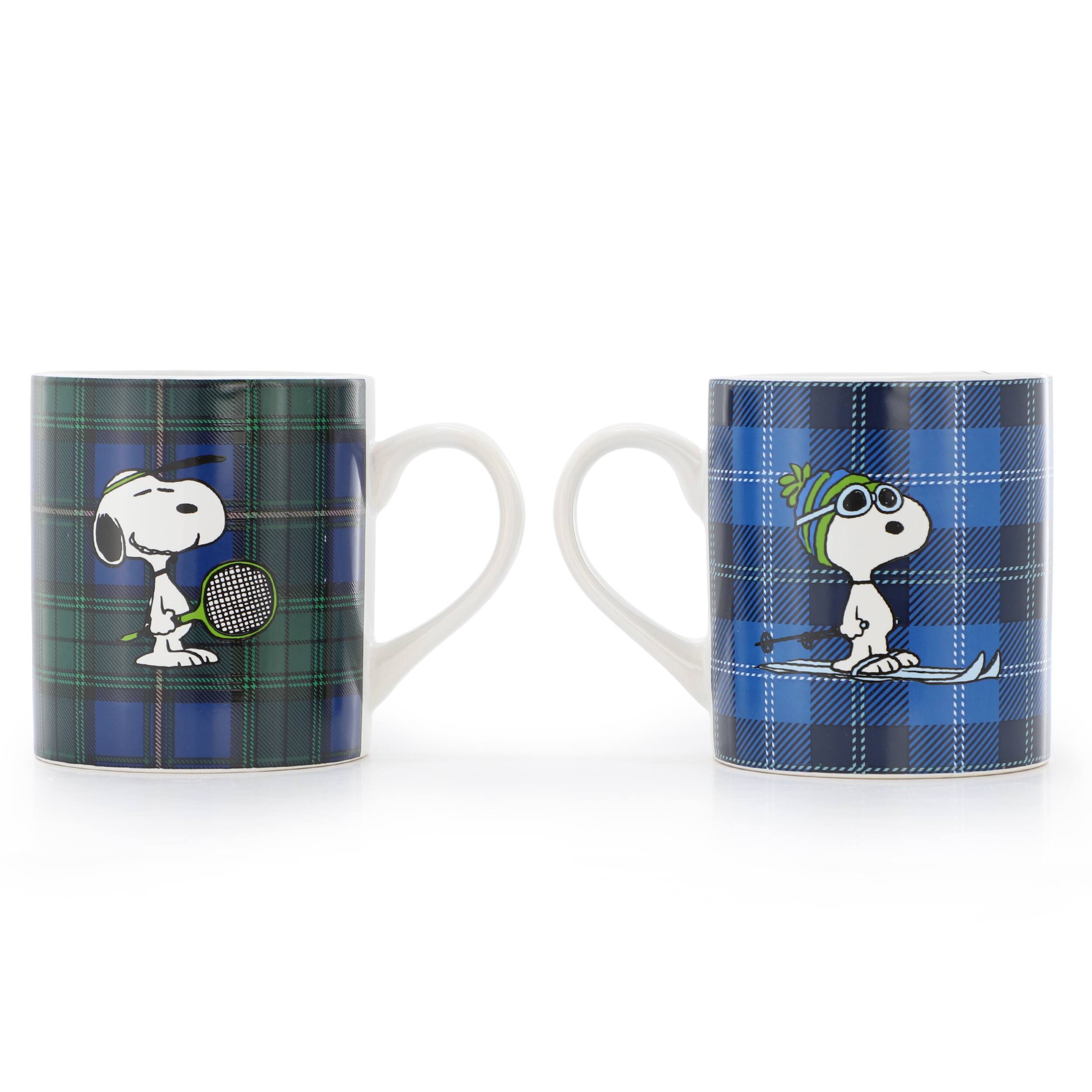 Left. Peanuts - Peanuts Midcentury Cool 4 Piece 19 Ounce Stoneware Assorted Mug Set - Assorted Colors.