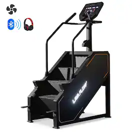 Syedee - Stair Machine with LED Screen, Stepmill Exercise Machine with 12 Workout Programs, 441 LBS Step Machine, 24-164 Steps/M - Black